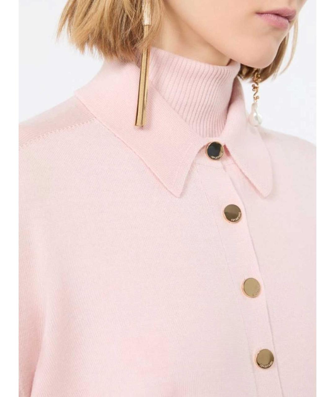 SPORTMAX Розовый шерстяной кардиган, фото 3