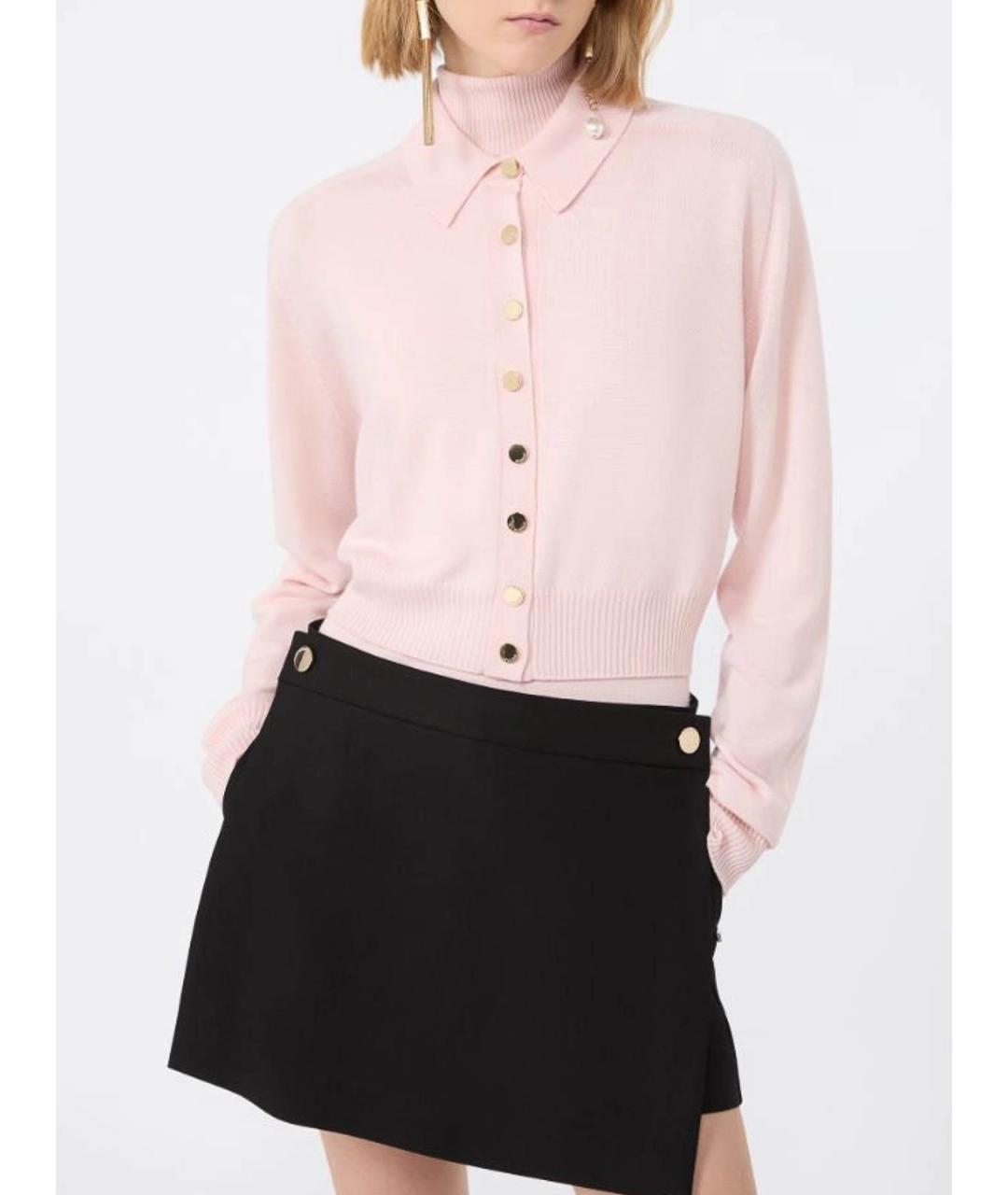 SPORTMAX Розовый шерстяной кардиган, фото 4