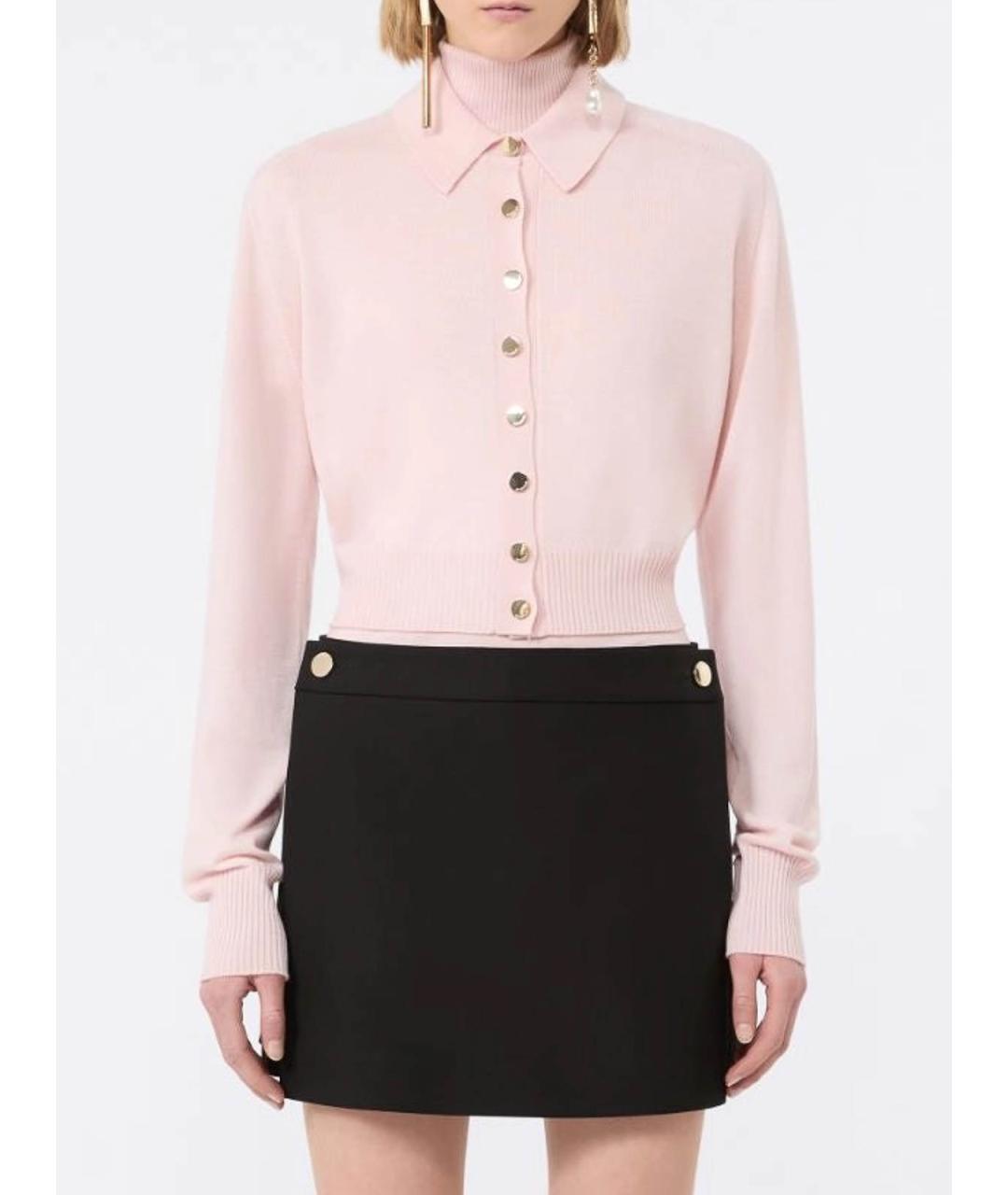 SPORTMAX Розовый шерстяной кардиган, фото 2