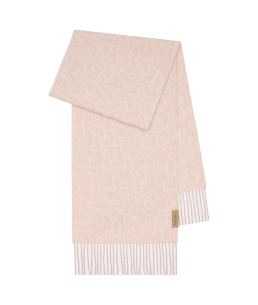 BURBERRY Розовый кашемировый шарф, фото 1