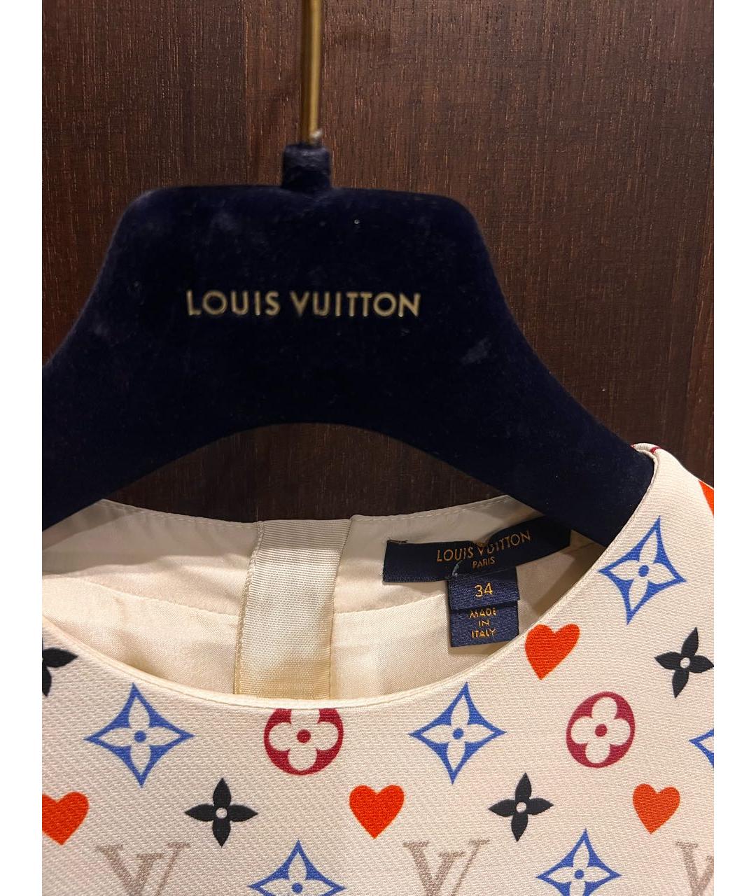 LOUIS VUITTON Мульти льняное коктейльное платье, фото 3