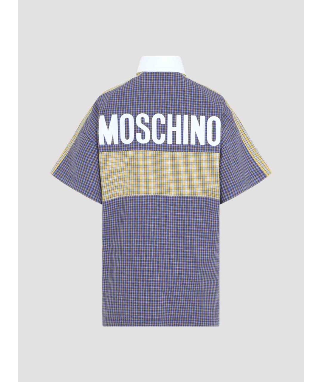 MOSCHINO Синяя хлопковая футболка, фото 2