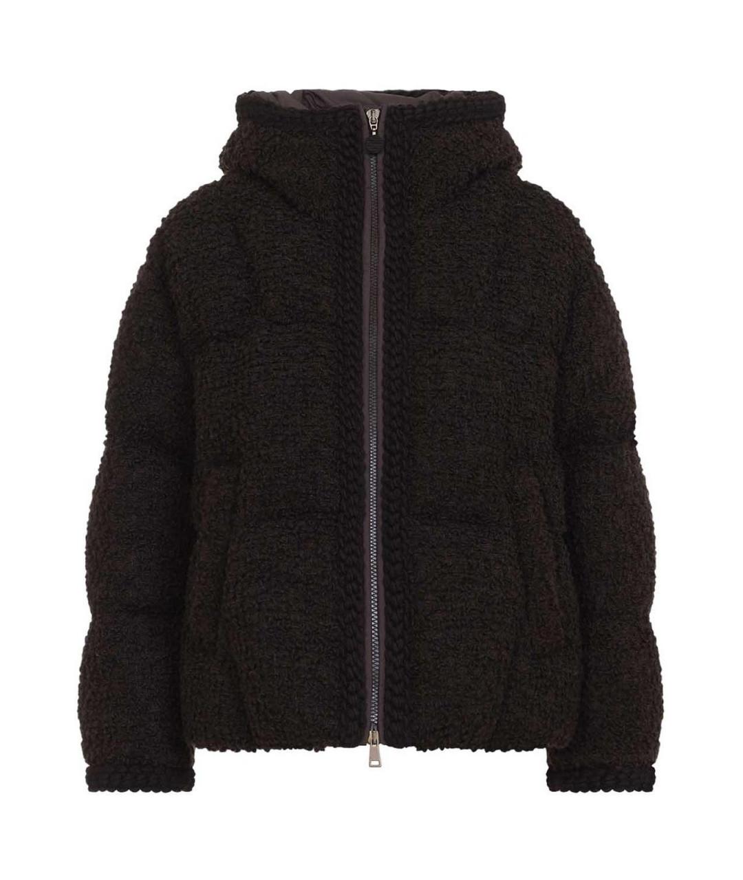 MONCLER Коричневый шерстяной пуховик, фото 1