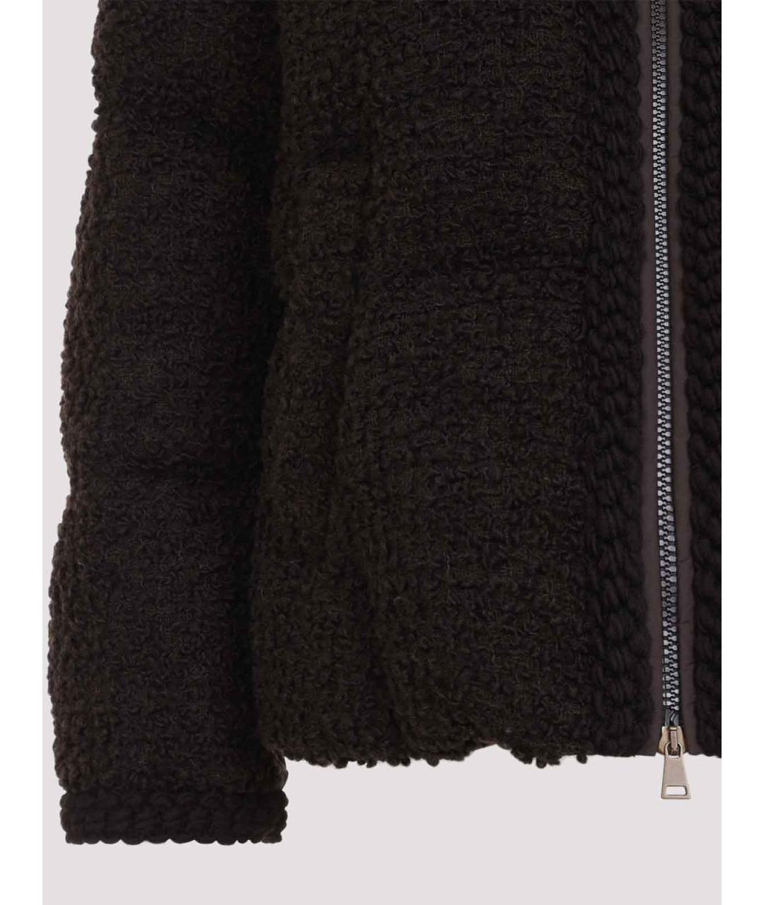 MONCLER Коричневый шерстяной пуховик, фото 3