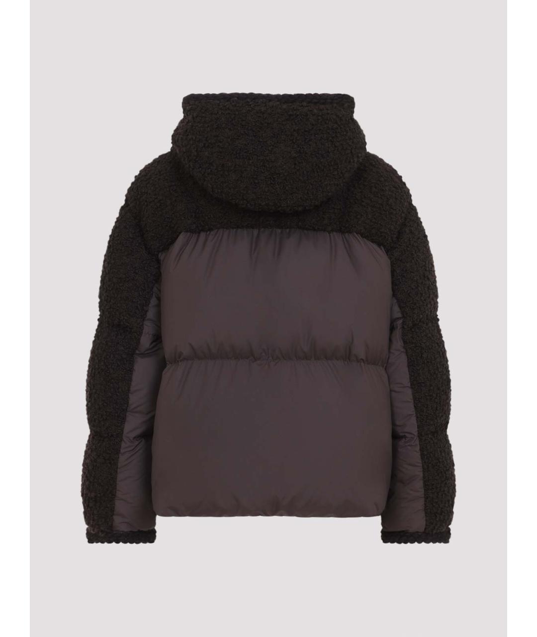 MONCLER Коричневый шерстяной пуховик, фото 2