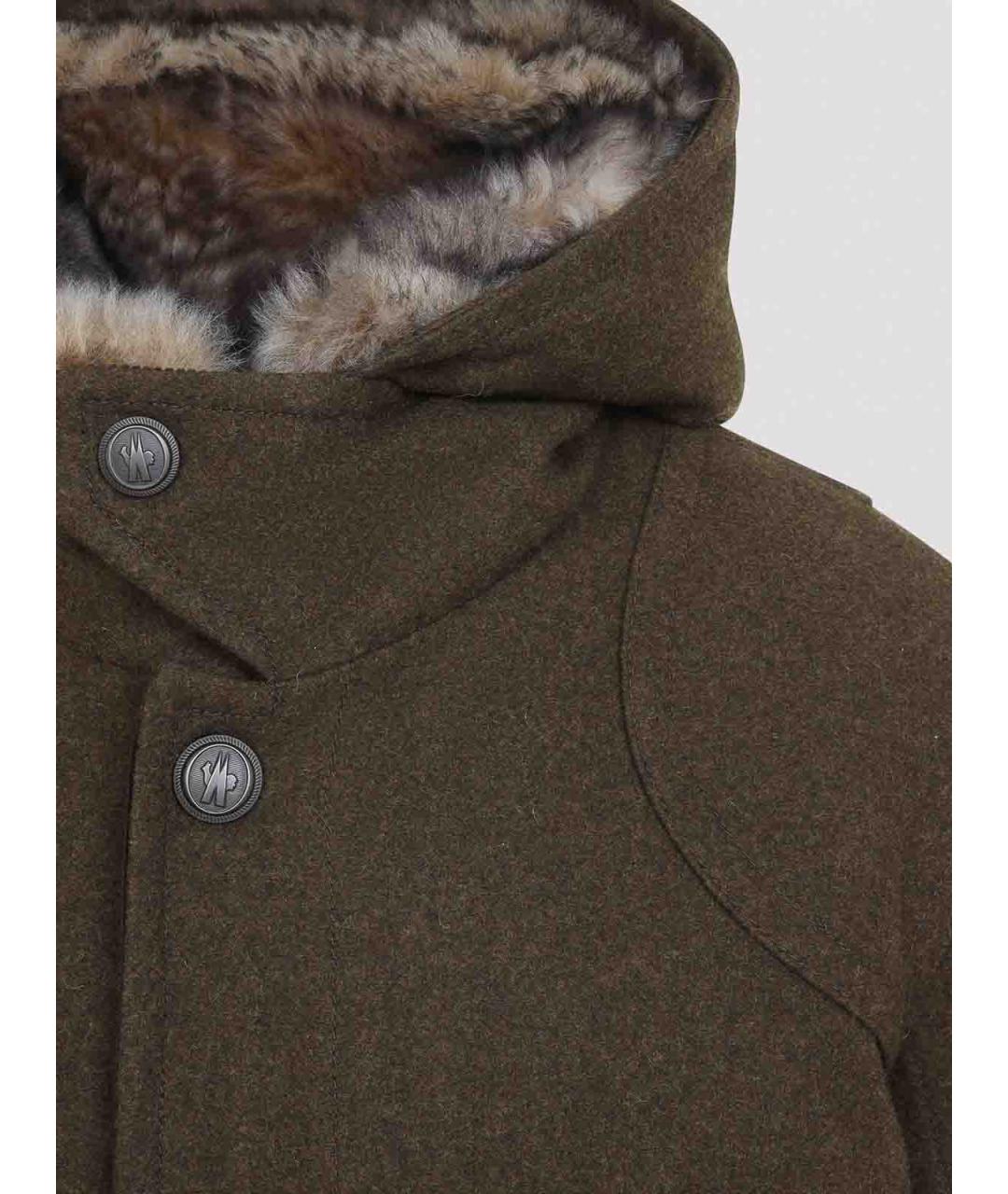 MONCLER Коричневая шерстяная куртка, фото 4