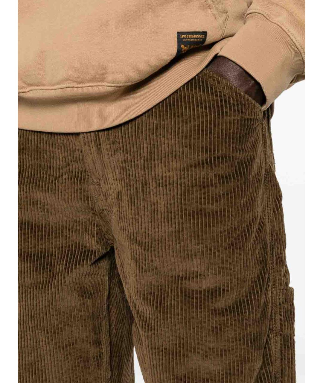 LEVI'S Коричневые хлопковые повседневные брюки, фото 4