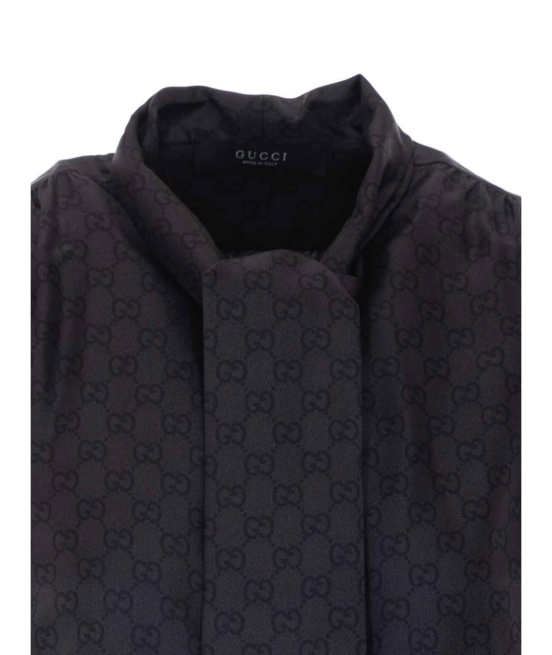 GUCCI Черная шелковая блузы, фото 4