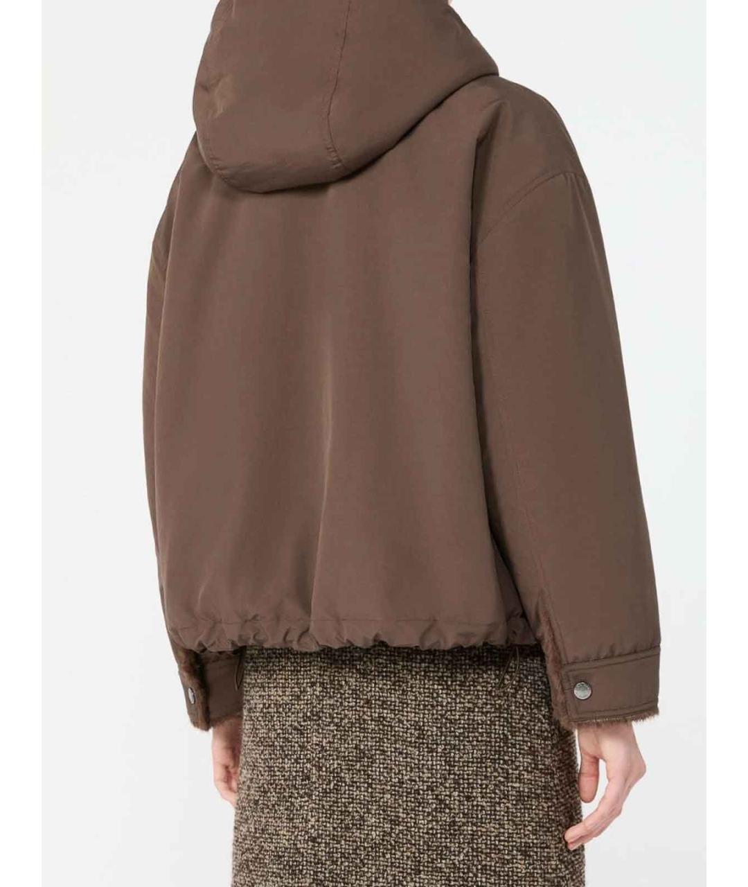 WEEKEND MAX MARA Коричневая полиэстеровая куртка, фото 4