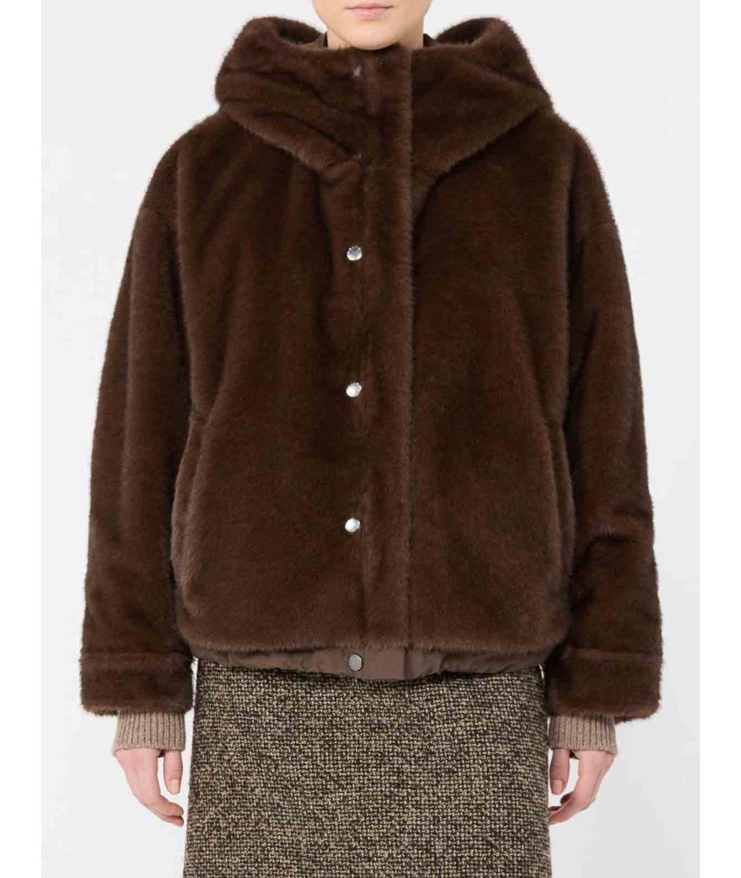 WEEKEND MAX MARA Коричневая полиэстеровая куртка, фото 3