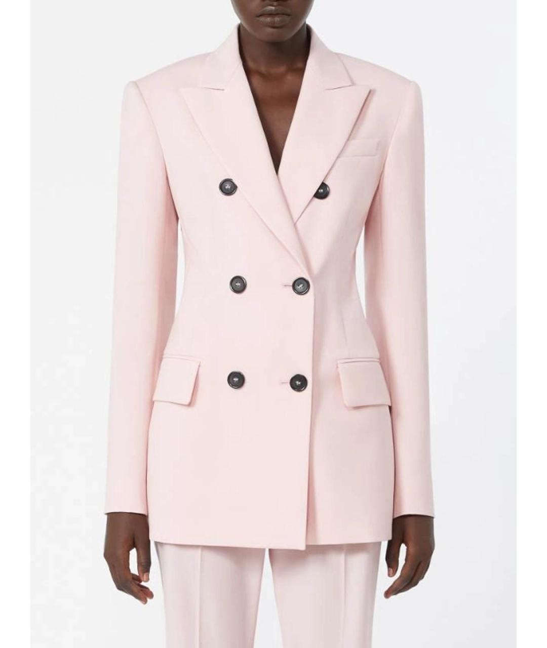 SPORTMAX Розовый шерстяной жакет/пиджак, фото 3