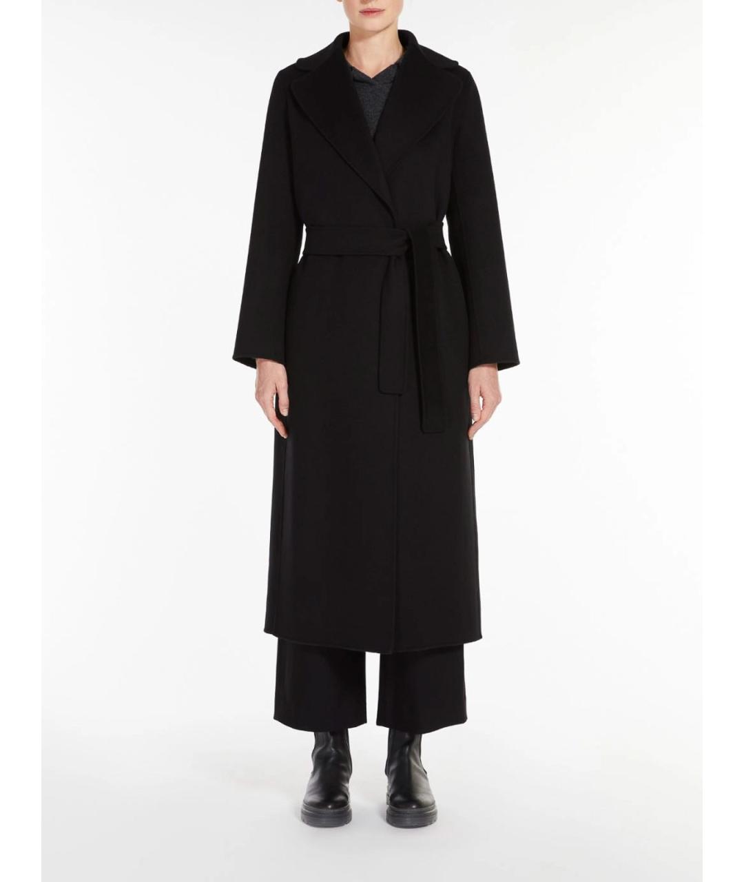 'S MAX MARA Черное шерстяное пальто, фото 3