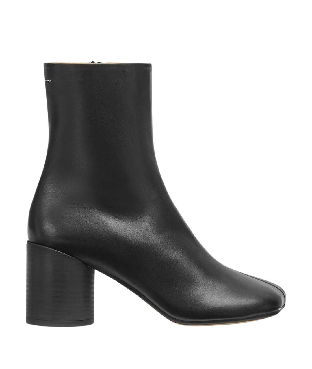 MM6 MAISON MARGIELA Черные кожаные ботильоны, фото 1
