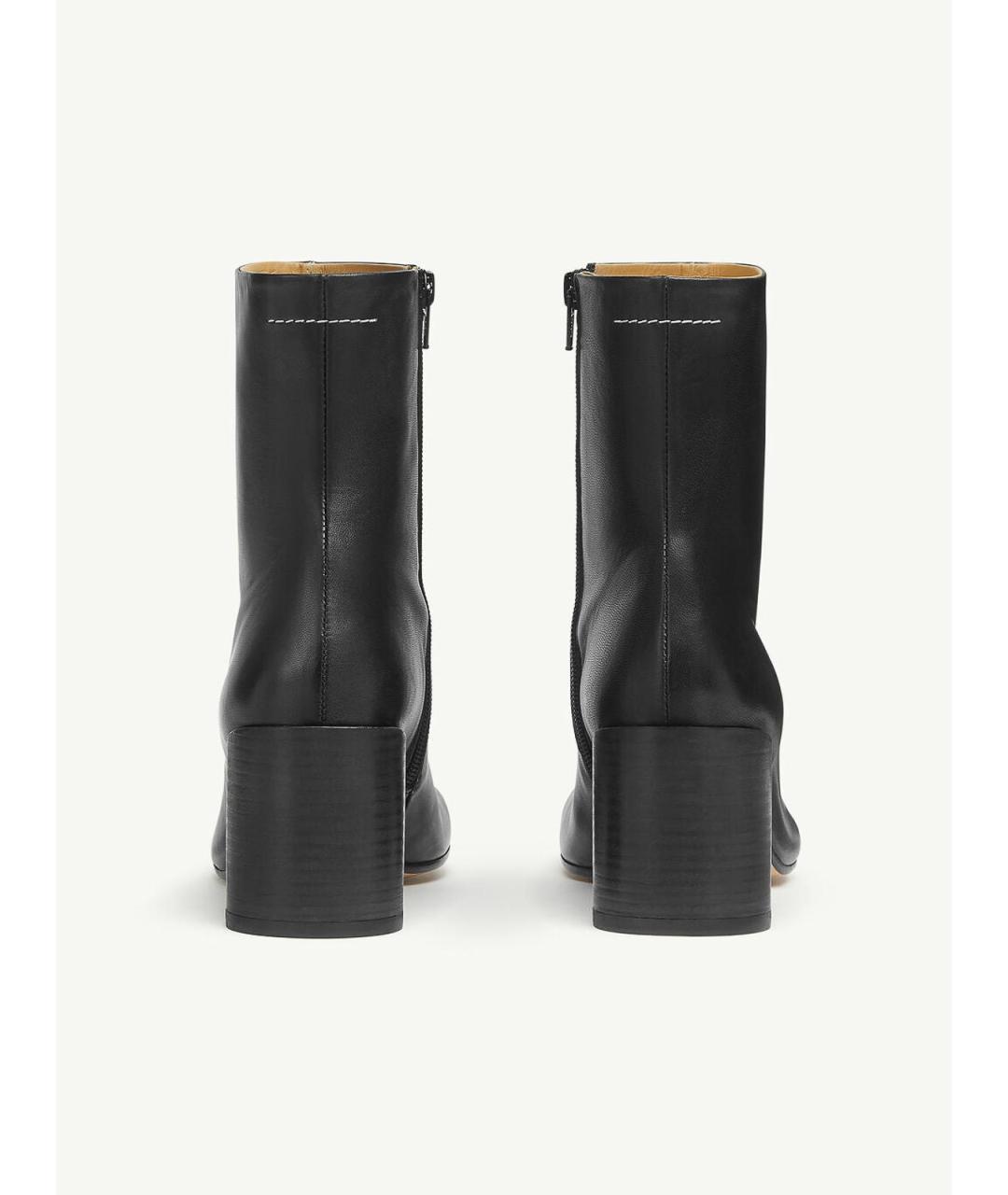 MM6 MAISON MARGIELA Черные кожаные ботильоны, фото 5