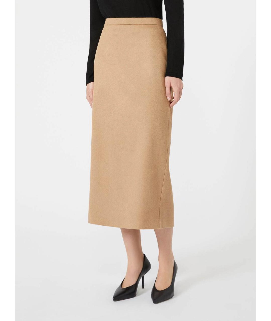 MAX MARA Бежевая юбка миди, фото 2