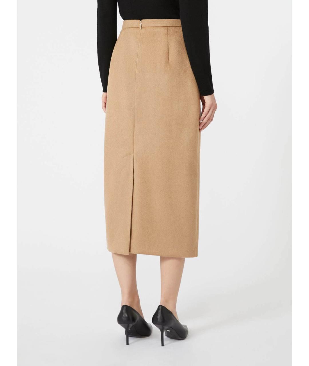 MAX MARA Бежевая юбка миди, фото 3