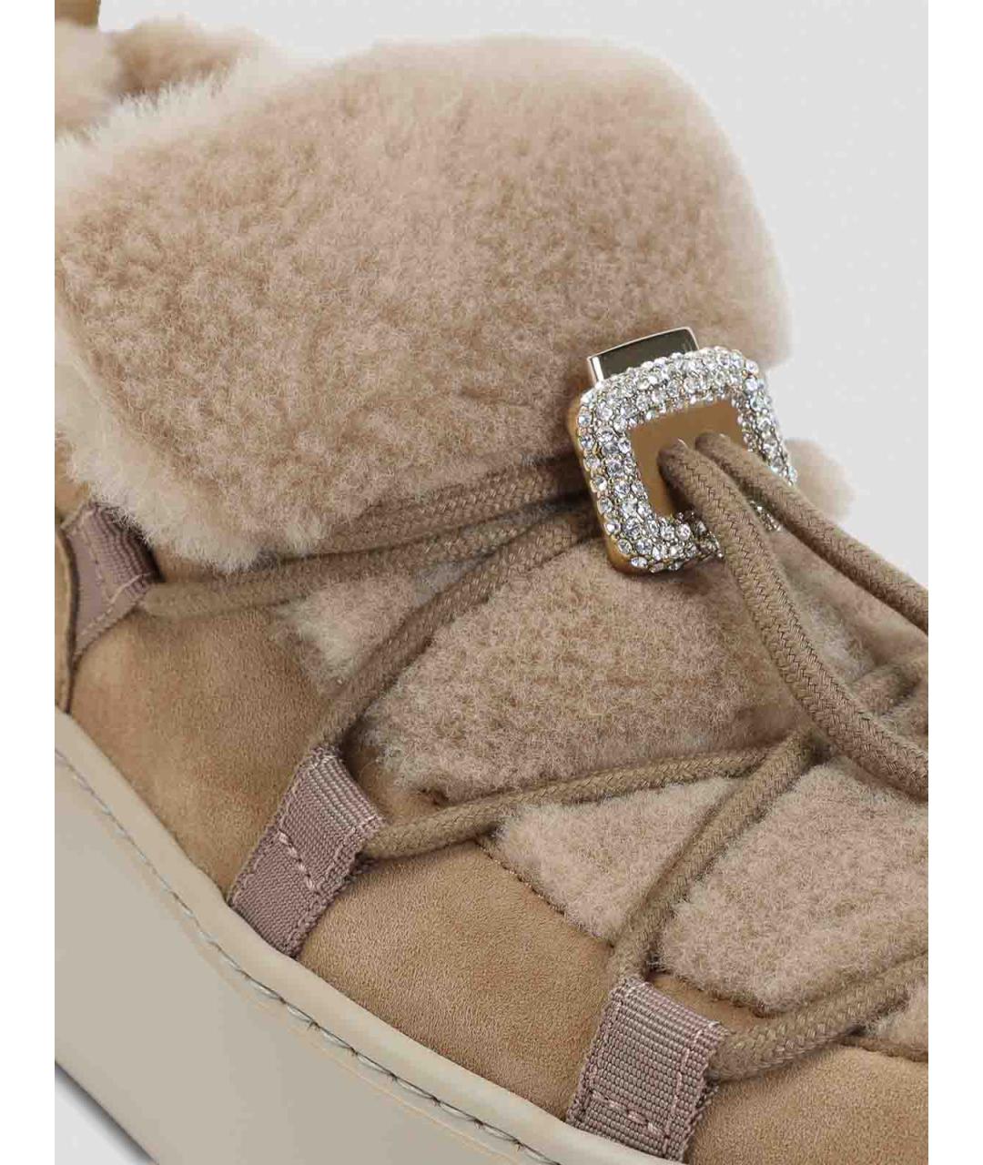 ROGER VIVIER Бежевые замшевые ботинки, фото 4