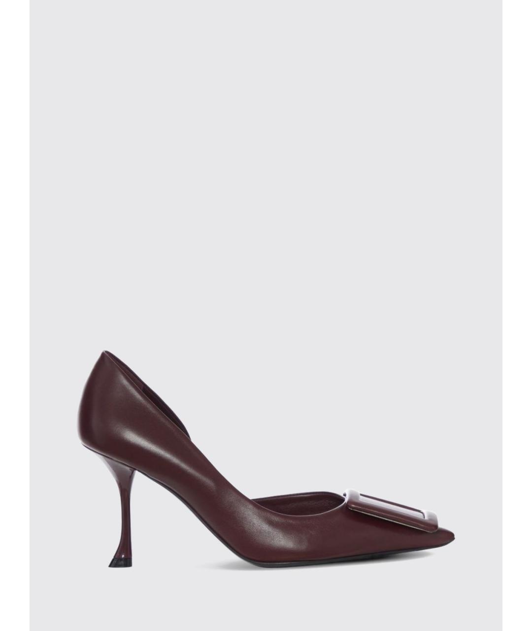 ROGER VIVIER Бордовые кожаные туфли, фото 4