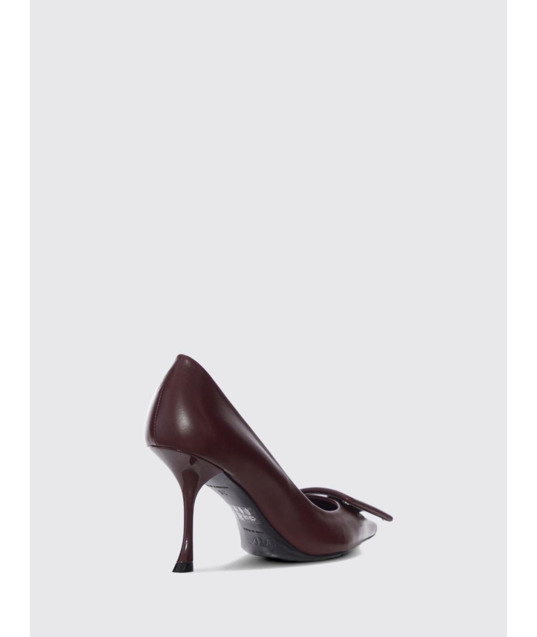 ROGER VIVIER Бордовые кожаные туфли, фото 3