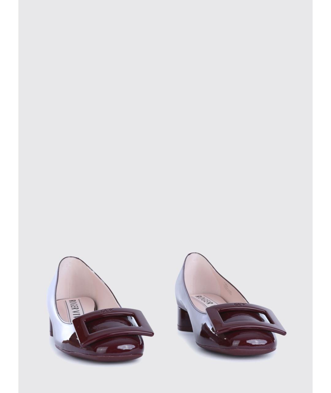 ROGER VIVIER Бордовые балетки из лакированной кожи, фото 2