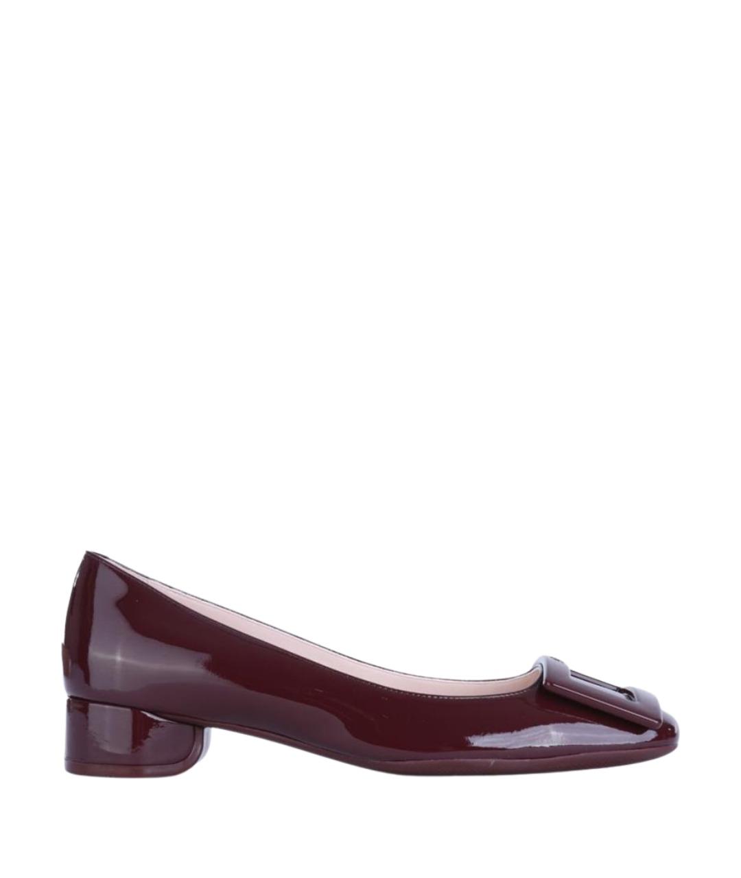 ROGER VIVIER Бордовые балетки из лакированной кожи, фото 1