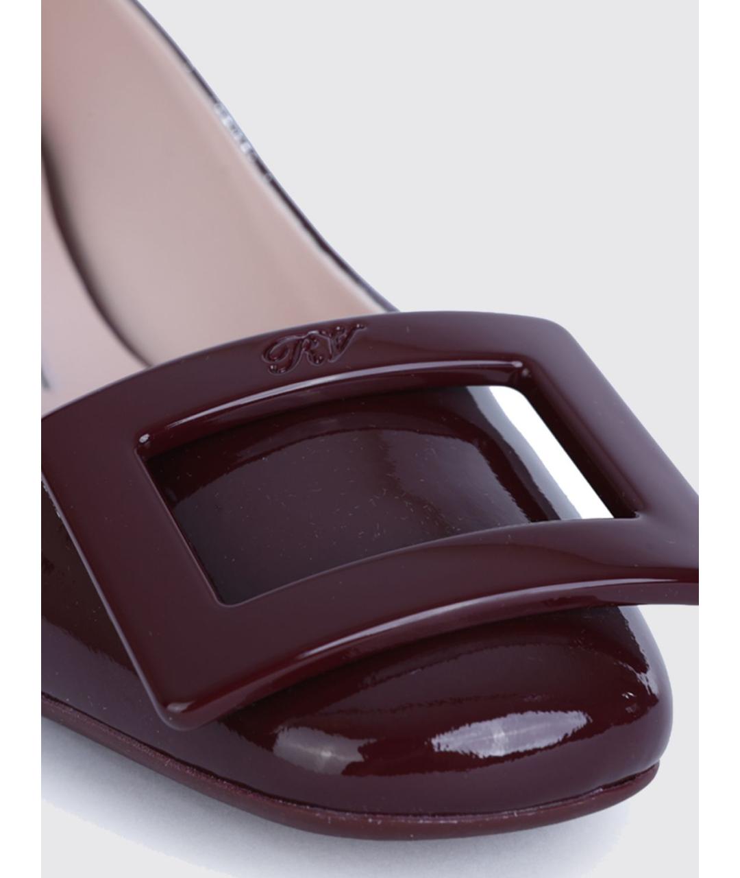 ROGER VIVIER Бордовые балетки из лакированной кожи, фото 4