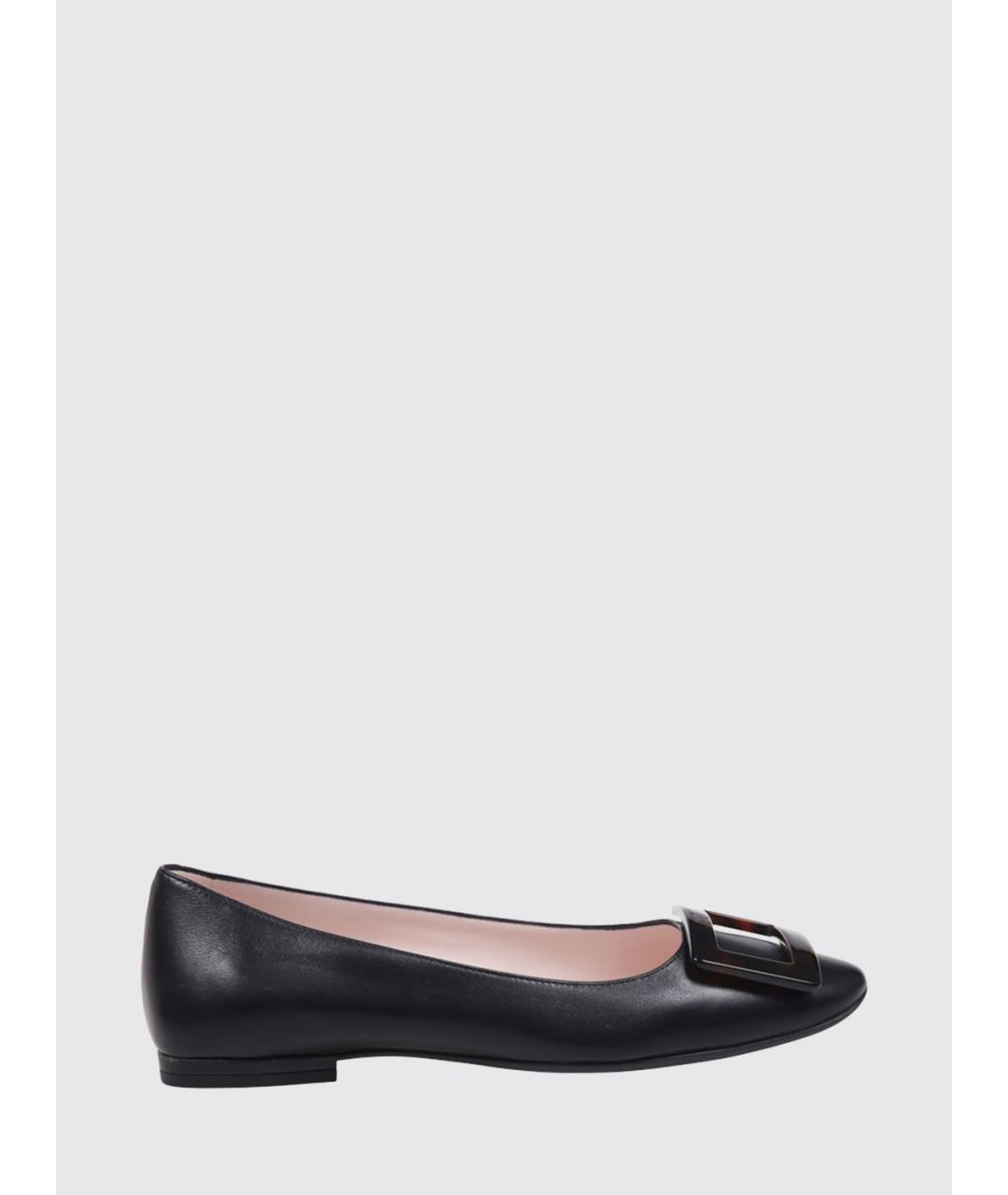 ROGER VIVIER Черные кожаные балетки, фото 4
