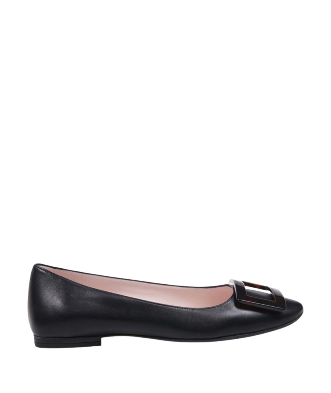 ROGER VIVIER Черные кожаные балетки, фото 1