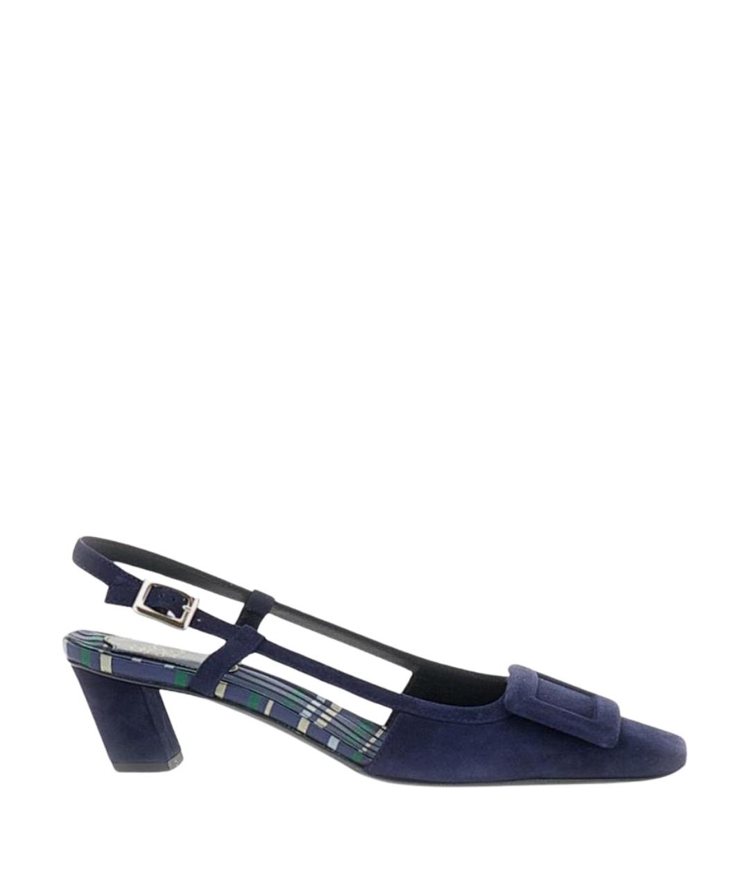 ROGER VIVIER Синие замшевые туфли, фото 1
