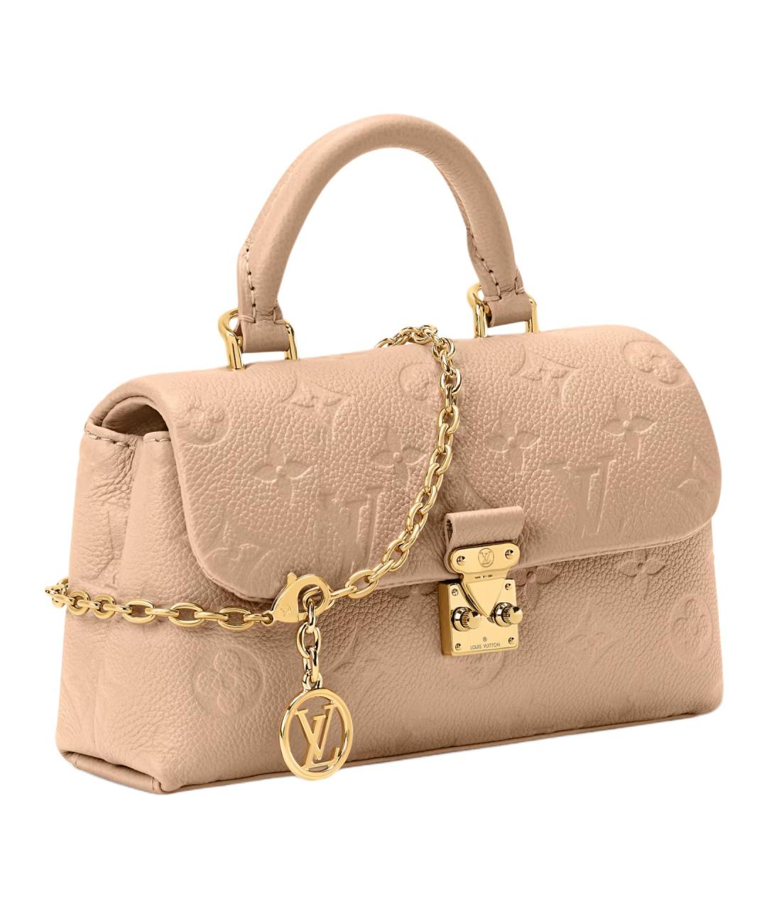 LOUIS VUITTON Бежевая кожаная сумка через плечо, фото 2
