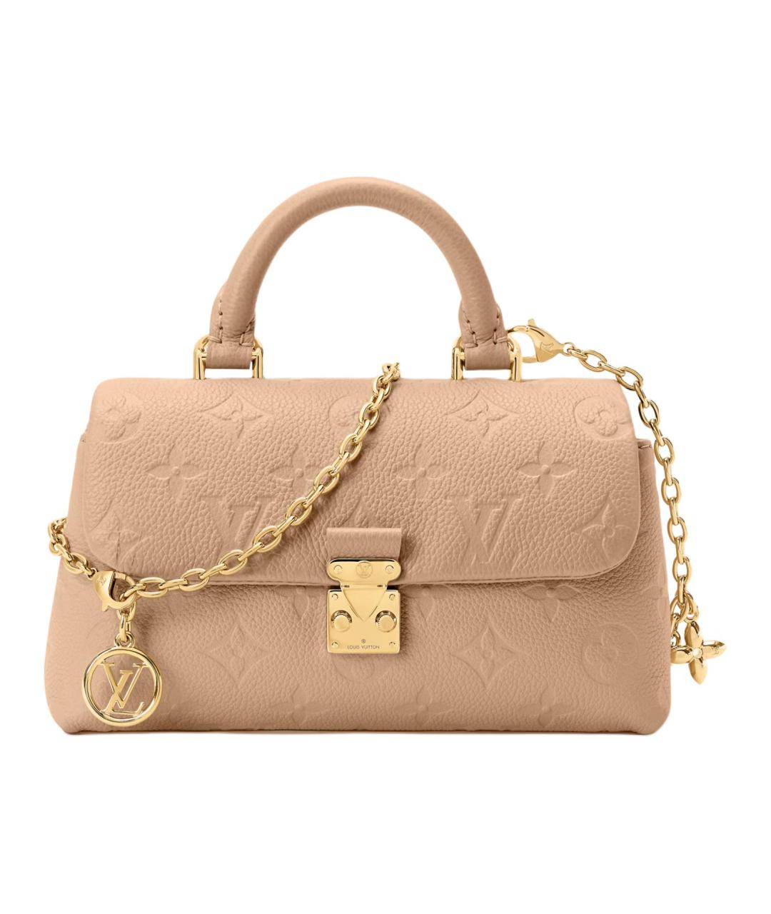 LOUIS VUITTON Бежевая кожаная сумка через плечо, фото 6