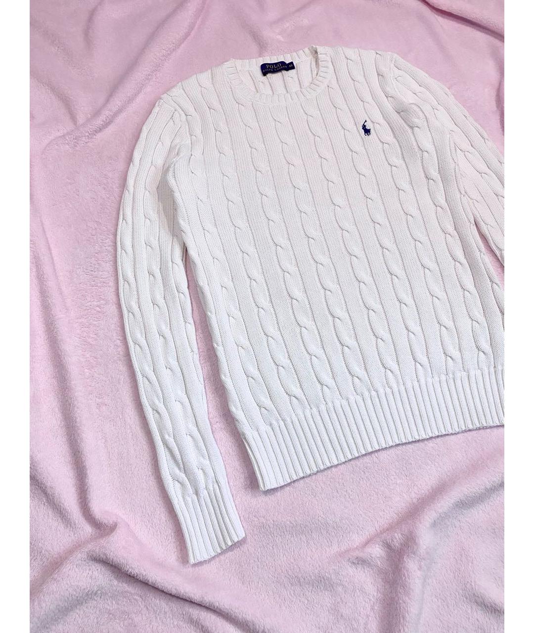 POLO RALPH LAUREN Белый хлопковый джемпер / свитер, фото 5