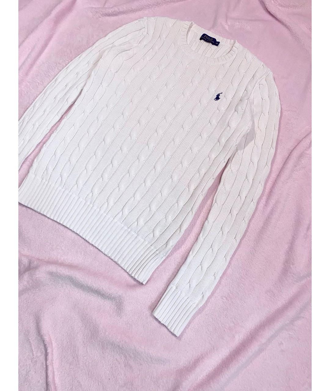 POLO RALPH LAUREN Белый хлопковый джемпер / свитер, фото 4