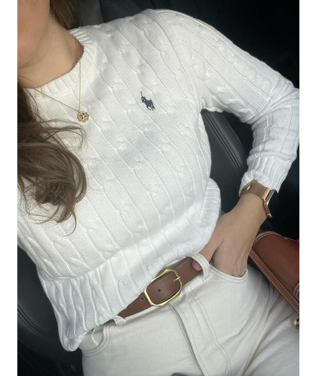 POLO RALPH LAUREN Белый хлопковый джемпер / свитер, фото 3