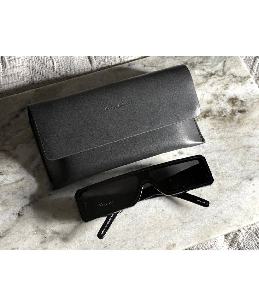 RICK OWENS Черные пластиковые солнцезащитные очки, фото 3