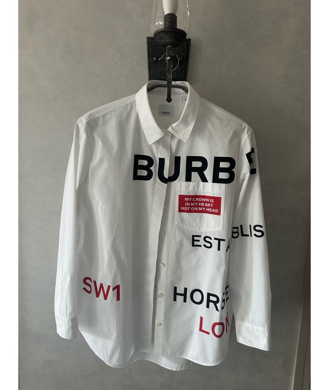 BURBERRY Белая хлопковая рубашка, фото 4