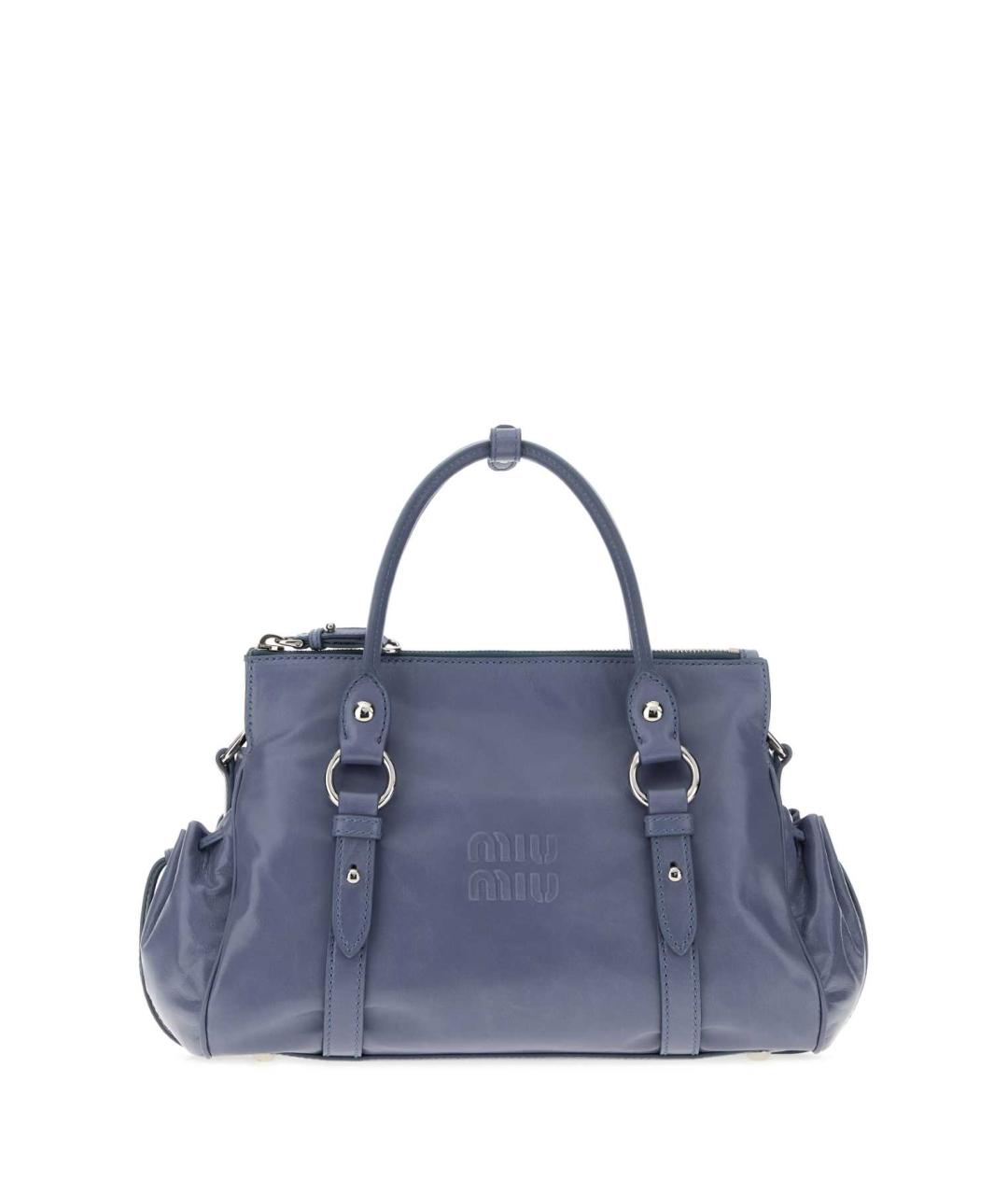 MIU MIU Голубая кожаная сумка тоут, фото 3