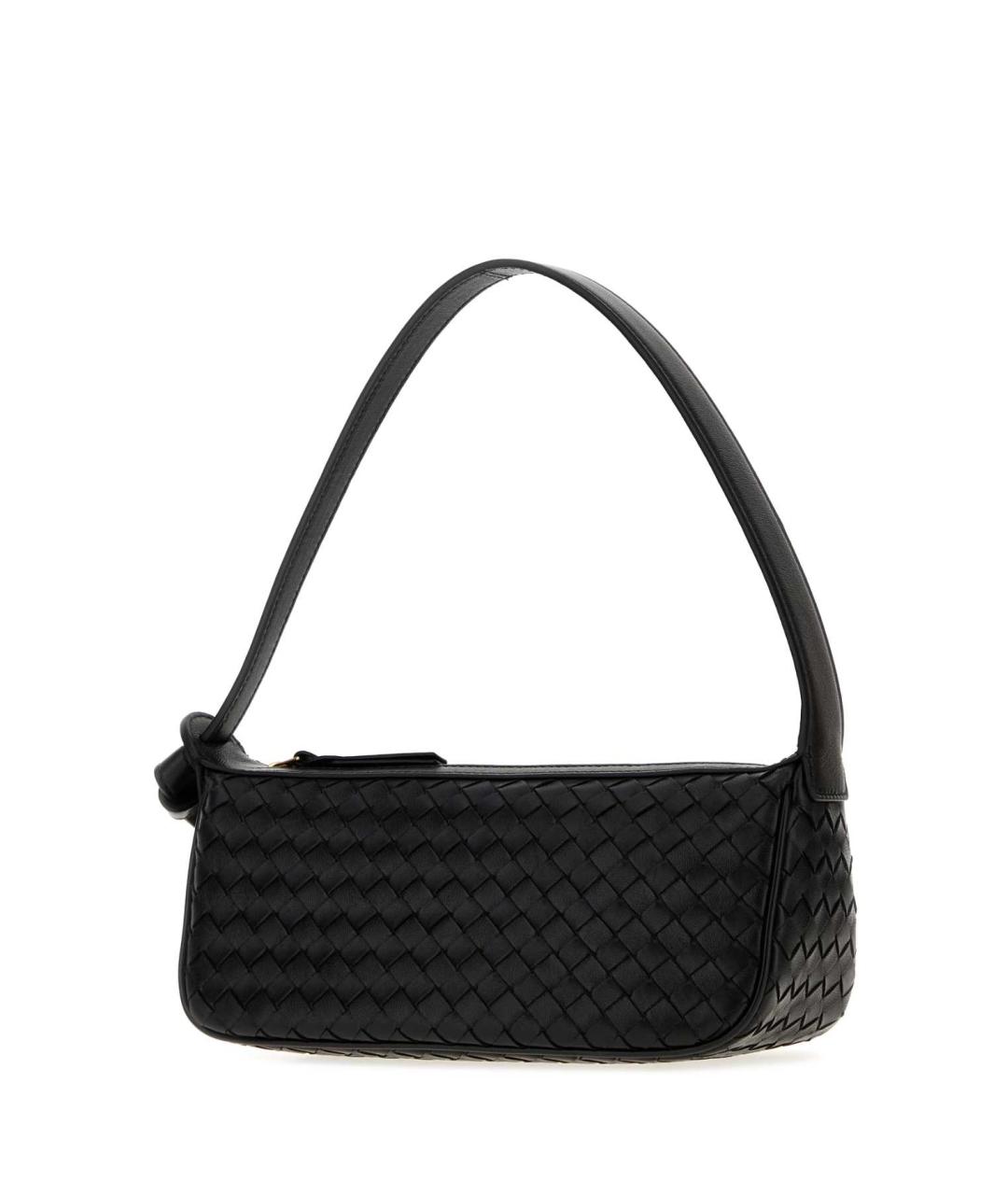 BOTTEGA VENETA Черная кожаная сумка через плечо, фото 2
