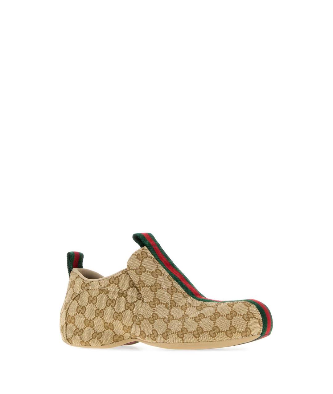 GUCCI Бежевые текстильные низкие кроссовки / кеды, фото 2