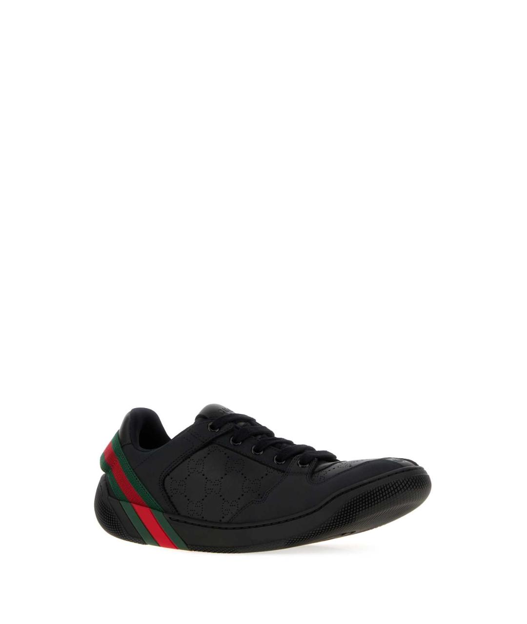 GUCCI Черные кожаные кроссовки, фото 2