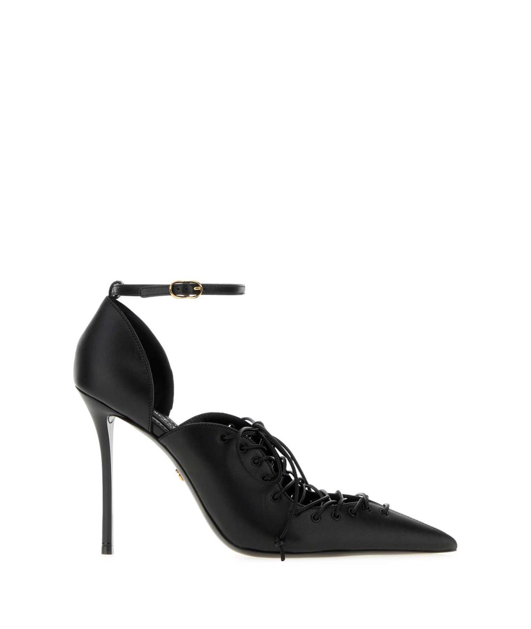 DOLCE&GABBANA Черные кожаные туфли, фото 3