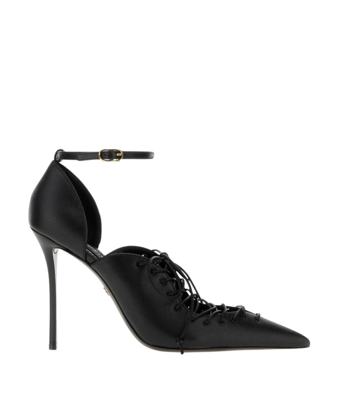 DOLCE&GABBANA Черные кожаные туфли, фото 1