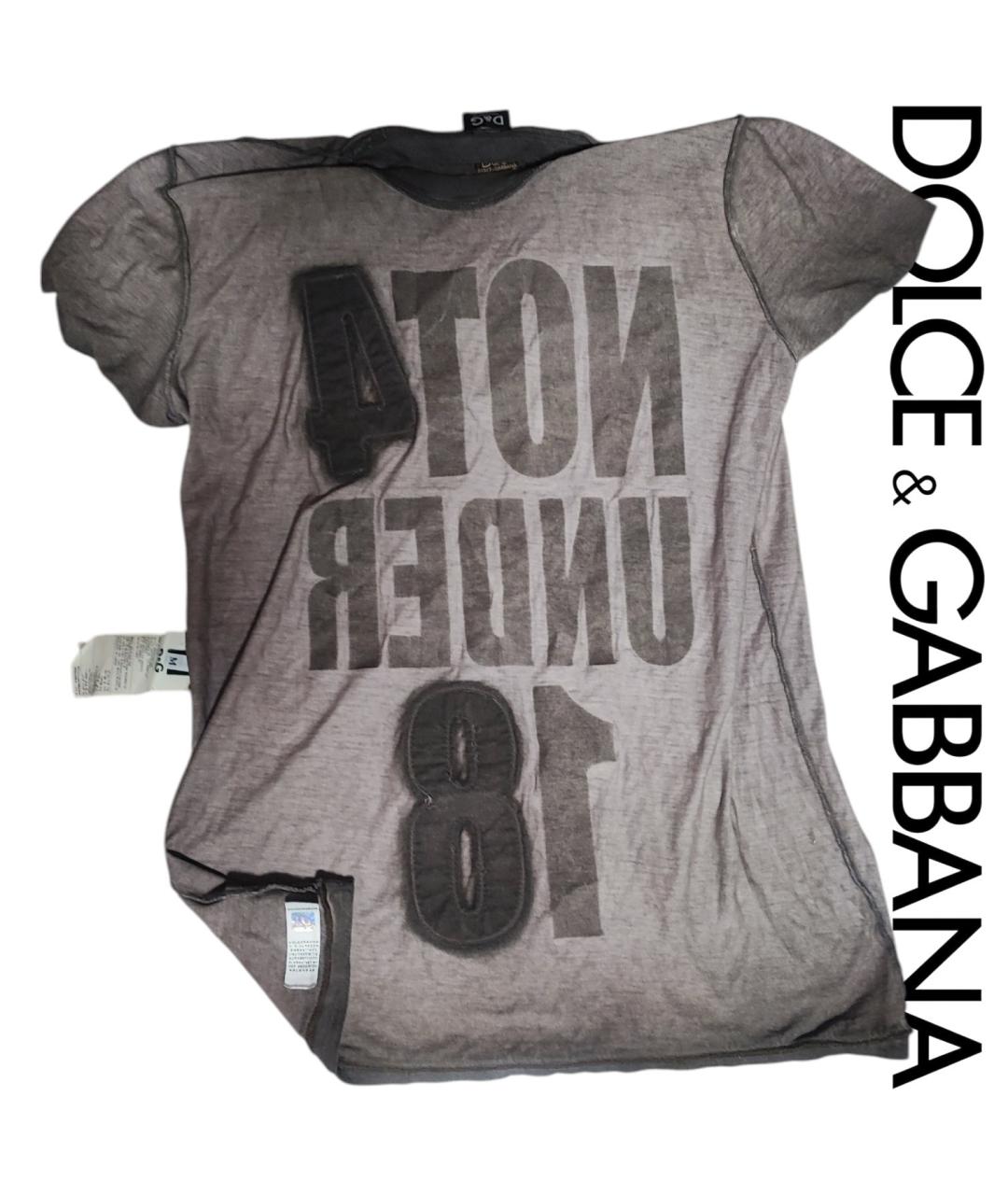 DOLCE&GABBANA Черная хлопковая футболка, фото 3