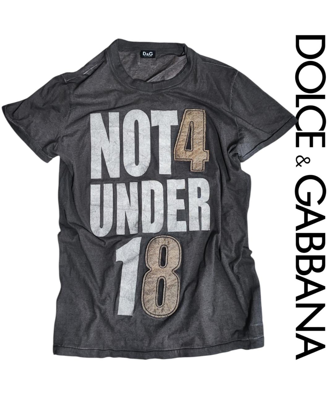 DOLCE&GABBANA Черная хлопковая футболка, фото 6