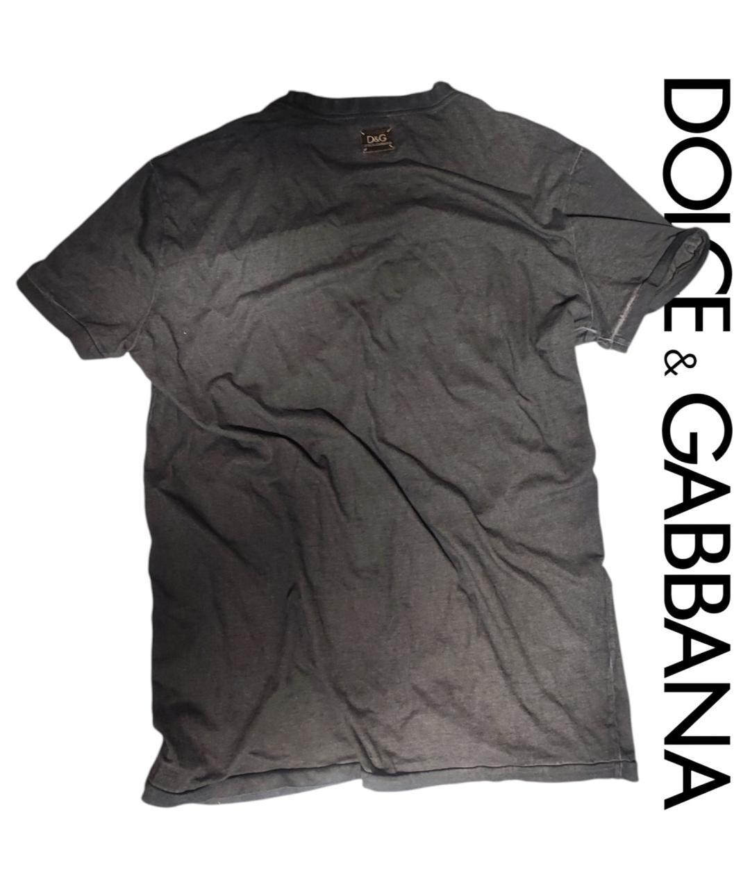 DOLCE&GABBANA Черная хлопковая футболка, фото 2