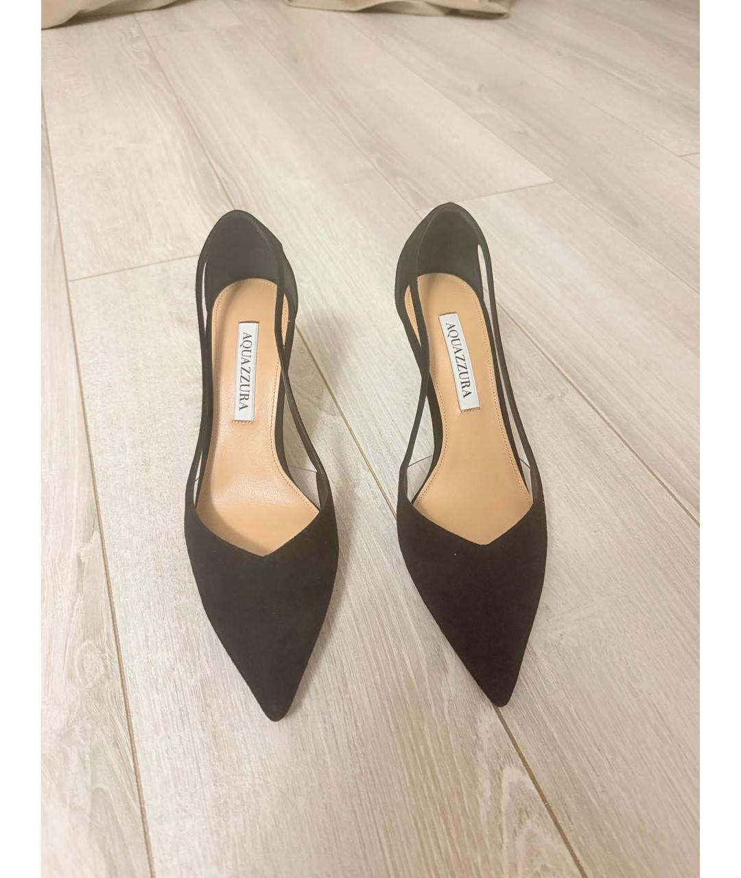 AQUAZZURA Черные замшевые туфли, фото 2