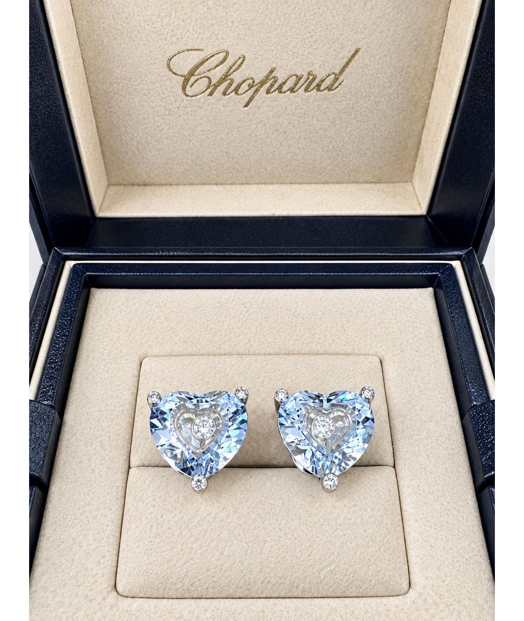 CHOPARD Голубые серьги из белого золота, фото 4