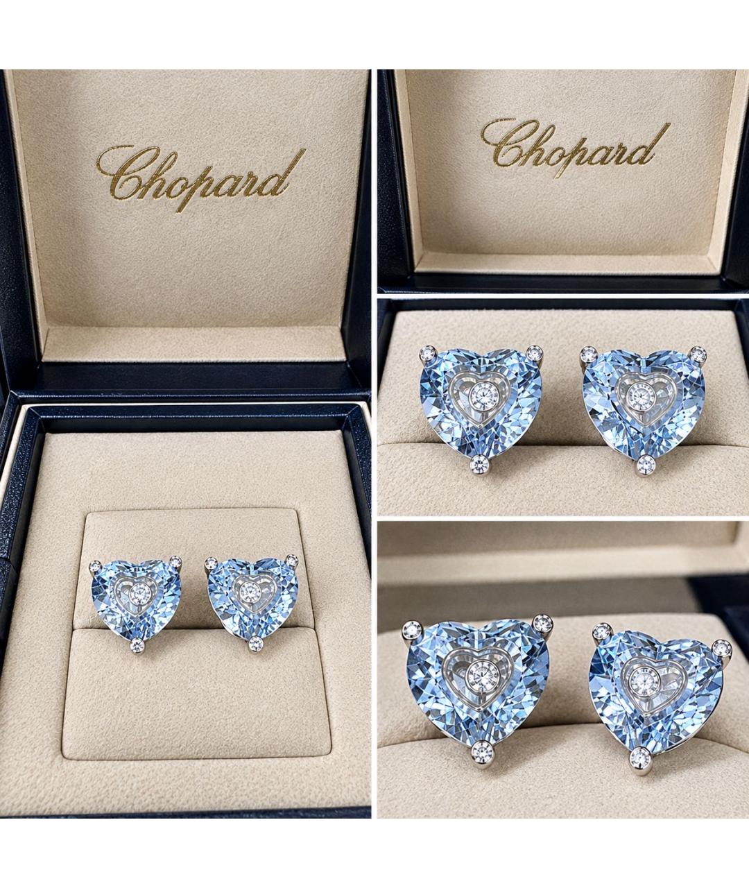 CHOPARD Голубые серьги из белого золота, фото 5