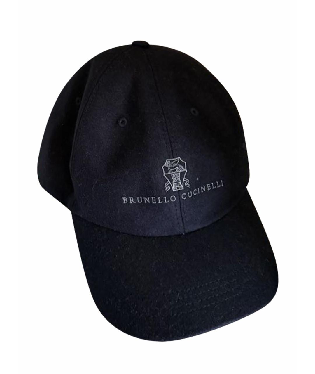 BRUNELLO CUCINELLI Темно-синяя шерстяная кепка/бейсболка, фото 1