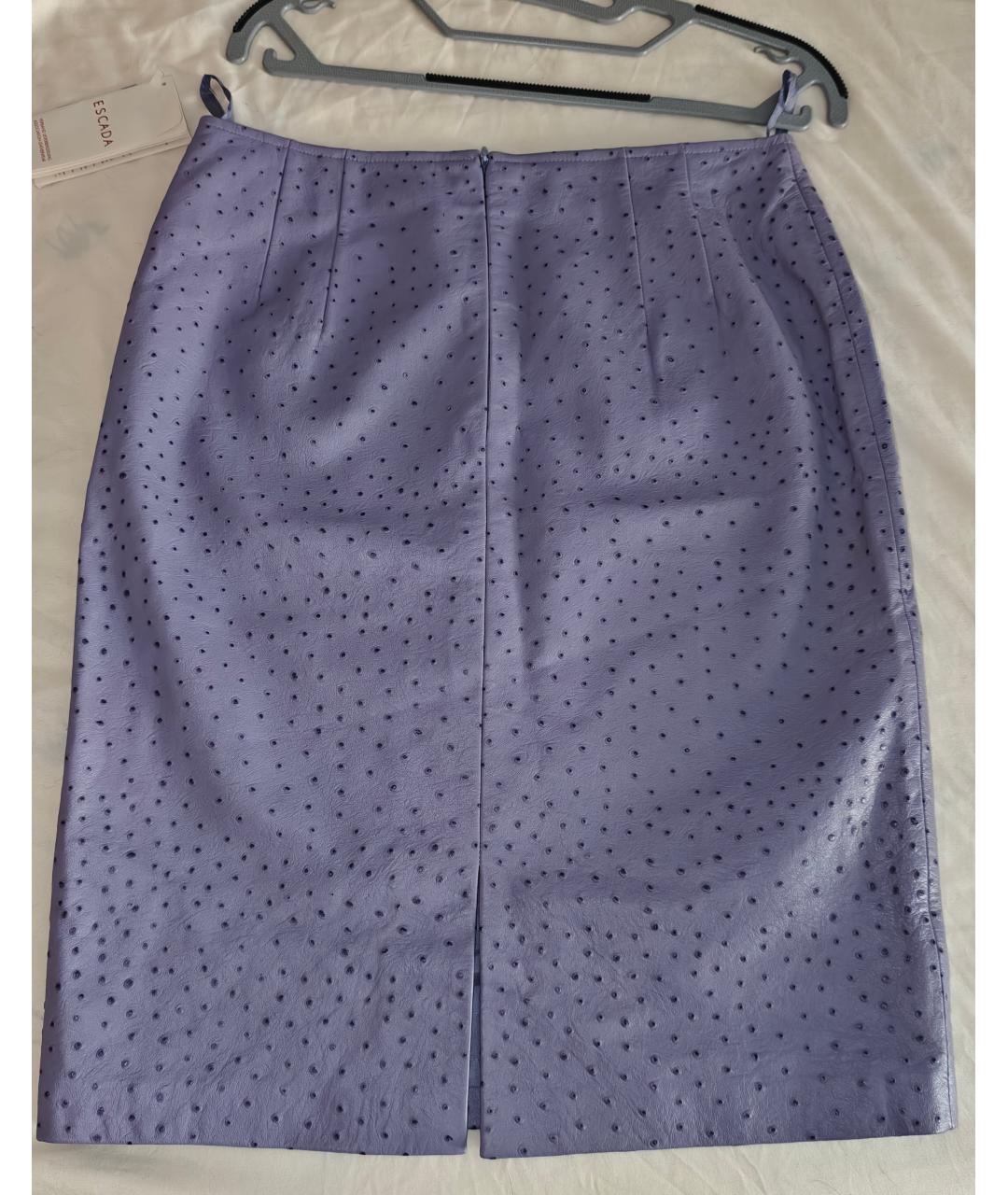 ESCADA Фиолетовый кожаный костюм с юбками, фото 2